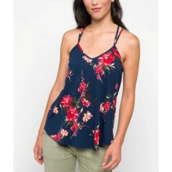 Papermoon Navy and Floral 3x women's summer Tank Top NWT - Picture 1 of 7